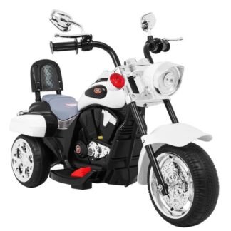 Moto Chopper style 6v de niños, 2-4 años, blanco INDA573-RA-TR1501